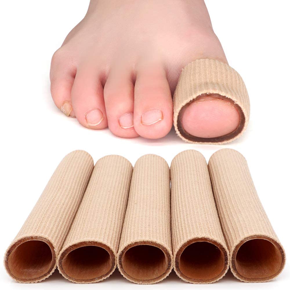 Comoda protezione per le dita dei piedi in tessuto con fodera in gel per prevenire le dita a martello